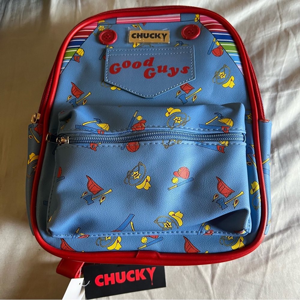 Childs Play - Chucky Backpack - Blue and Red NWT